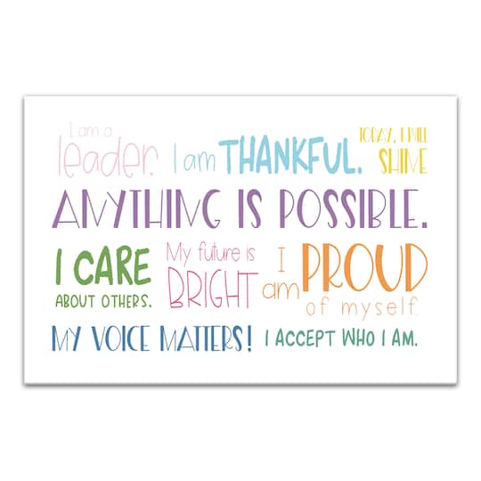 I Am Words 20" x 30" Canvas Wall Art